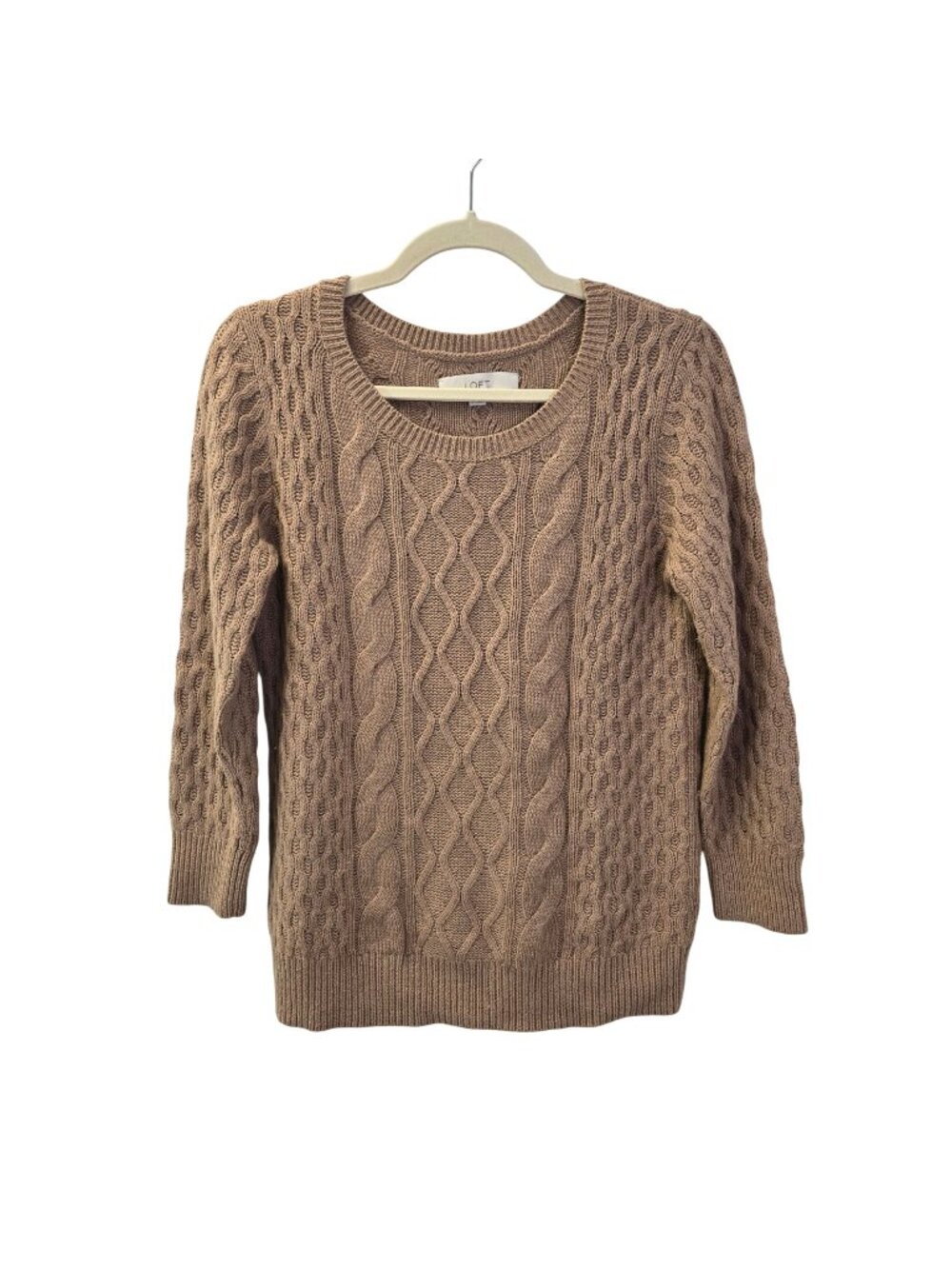 Loft Wool Blend Mixed Cable Knit Sweater Size Small